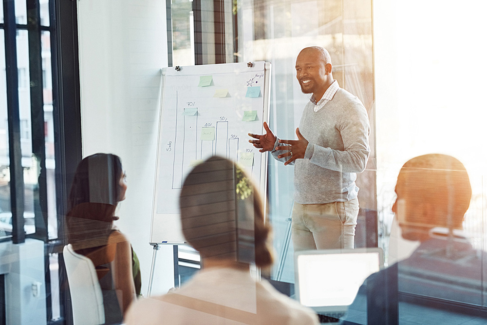 business people in a training session